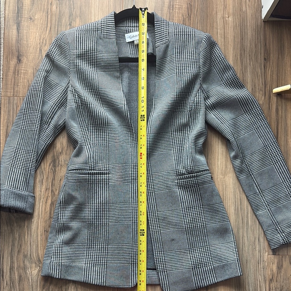 Calvin Klein Women's Gray Plaid Jacket